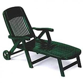 Tumbona Plegable California Verde con Respaldo Ajustable en 5 Posiciones y Ruedas para Facilitar el Movimiento