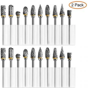 Fraise en carbure Tungstène à tige 1/8 – Meulage électrique, 10 pièces