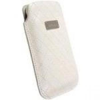 Etui Pouch Krusell – Cuir Blanc, Grand Format (XXL)