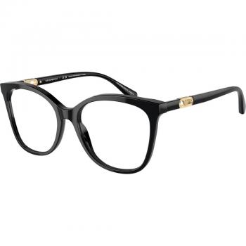 Emporio Armani EA3231 5378 Gafas Recetadas para Mujer Negras, Armazones para Mujer Negros, 52 Lentes Recetados Para Mujer Negros