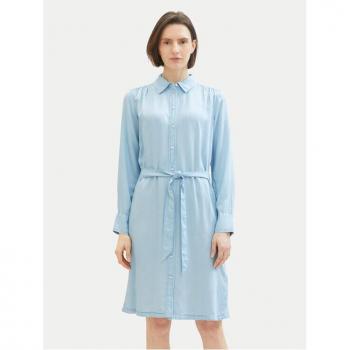 Tessuto Lino Tom Tailor Vestito Celeste 1040366
