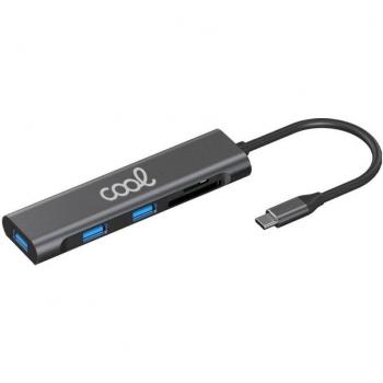 Cool Hub Tipo-C Universal 5 en 1 Aluminio (3 x USB 3.0 + SD + Micro SD)