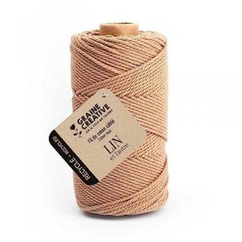Bobine de Coton Câblé Recyclé 2 mm – 400 gr – Graine Creative – 200125 Lin
