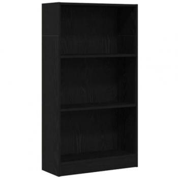 Engineered Wood Black Oak Bookcase 60x24x109 cm