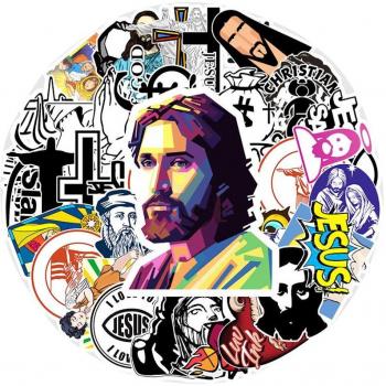 50Pcs Religious Jesus PVC Stickers for DIY Projects
