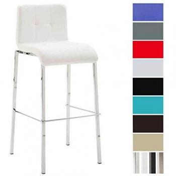 CLP 4‑Fuß‑Barhocker KADO – Sitzhöhe 78 cm, weiß, chromfarbenes Gestell
