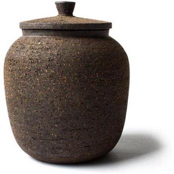 Vintage Coarse Pottery Tea Storage Box