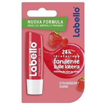 Labello New Burrocacao Strawberry Shine 24H di Idratazione con Oli Naturali 5,5ml Fondente sulle Labbra