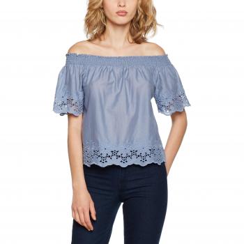 Top Wvn Onlsara de ONLY, Blusa Offshoulder Azul para Mujer