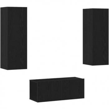 Set VidaXL TV 3 Mobiletti rovere nero