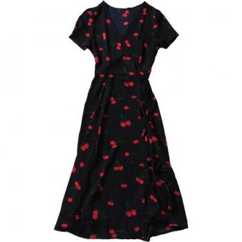 Women’s Wild Cherry Print Summer Dress
