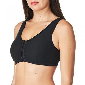 Brassière post‑opératoire à poches, sans armatures, couleur noire, en coton