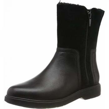 Clarks Un Elda Mid, Bottes & Bottines Souples Femme, Noir (Black Combi Black Combi), 37 EU