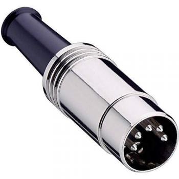 Lumberg 0131 04 Straight DIN Connector Plug, 4 Pins, Silver, 1 pc