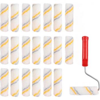 Complete 21-Piece Mini Paint Roller and Brush Set for Wall Decoration