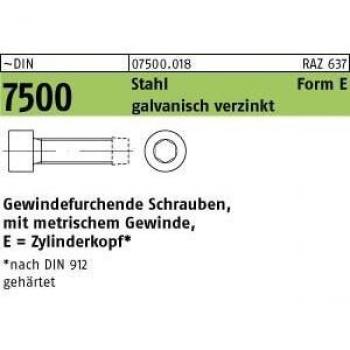 DIN 7500 Zylinderkopfschraube M 8 x 30 E galvanisch verzinkt 250 Stück