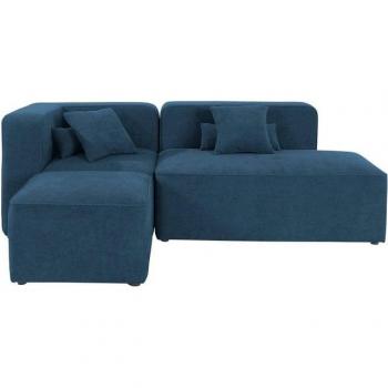 Home Affaire Ecksofa “Sundstrup L‑Form” – Blau, Modulserie, rechte Recamiere, individuelle Zusammenstellung