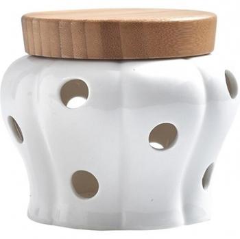 Decorative Ceramic Storage Jar for Garlic and Ginger