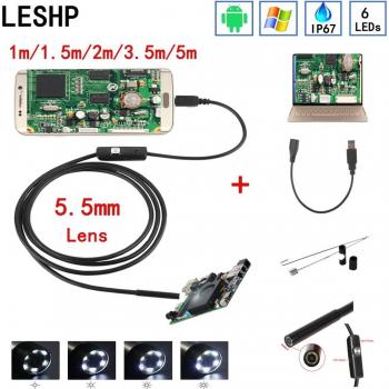 Endoscopio HD 5.5mm con cable suave y LED