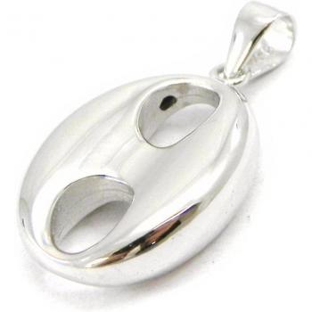 Elegant Lily Coffee Bean Silver Pendant