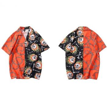 LENSTID Hawaiianischer Style Kurzarm Hemd