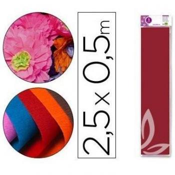 Papel crespón Liderpapel 50 cm x 2.5 m 34 g/m² burdeos