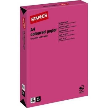 STAPLES® Neonpink Multifunktionspapier A4, 80 g/m², 500 Blatt