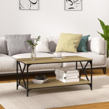 Coffee Table 100x50x45 cm Sonoma Oak Engineered Wood and Iron vidaXL