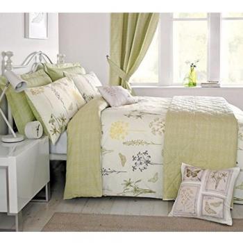 Green Botanique Dream Duvet Cover Set – Vintage Floral, Single Size
