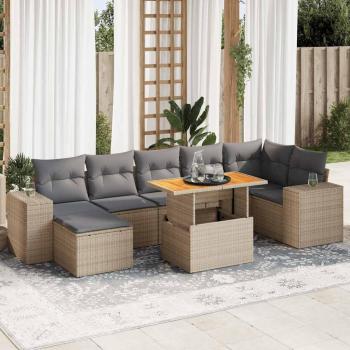 Conjunto Sofás Jardín Ratán Beige