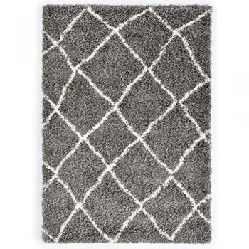 230 × 160 cm Trellis Grey Rug in Polypropylene – Available at vidaXL