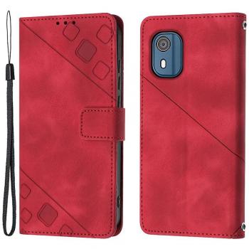 Couvercle de protection rouge pour Nokia C02, étui cuir, série 6