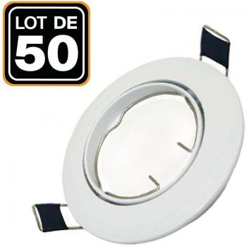Supports Encastrables Blancs pour Spots LED 50 unités