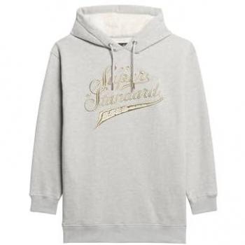 Superdry Luxe Damen Hoodie Kleid mit schimmerndem Logo