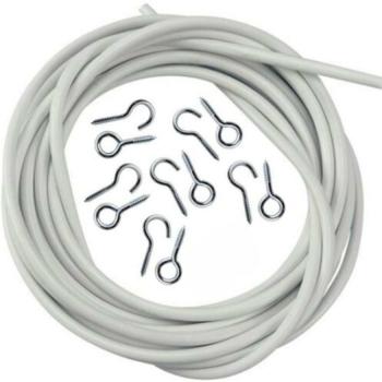 Window Drapery Wire Kit with Hooks and Eyes