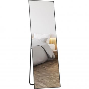 Specchio da Terra con Luce LED e Design Autoportante 40x150 cm