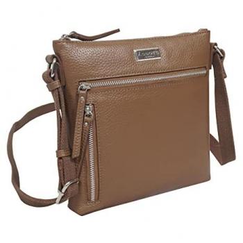 Rue' Pebbled Tan Crossbody Handbag