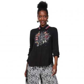 Desigual Camisa DINIA Negra para Mujer de Manga Larga