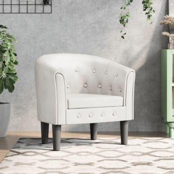 VidaXL Sillón cuero sintético blanco