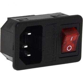 Man Socket Voeding Schakelaar 220V/110V 6A Met Zekering