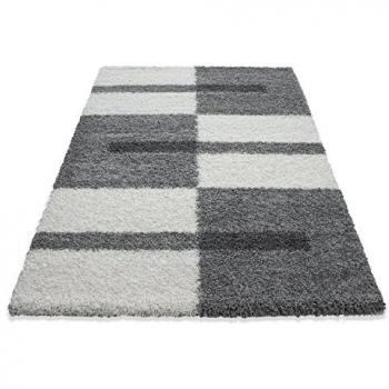 Hochflor Teppich mit Karo