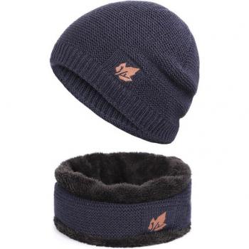 Maple Leaf Thick Winter Hat and Scarf for Adults