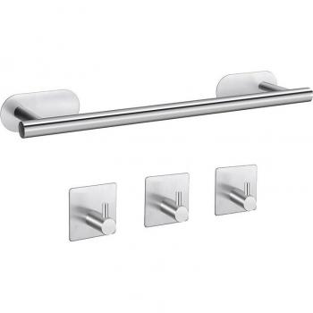 Self Adhesive Towel Bar and Toilet Paper Holder