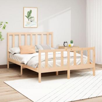 Estructura de cama de madera maciza de pino 160x200 cm Vidaxl Marrón