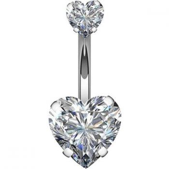 Crystal Heart Navel Piercing Jewelry