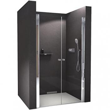 Shower Luxe NT218: Cabina Empotrada con Puertas Pivotantes y Acero Cromado