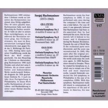 Symphonies 1-3 en tonalités mineures – Ré, Mi et La