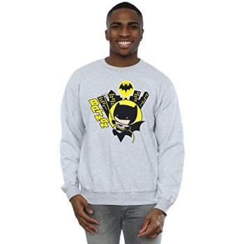 Grey Chibi Batman Swinging Sweatshirt (Men’s, Large)