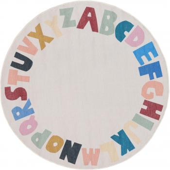 Stile Alphabet Tappeto Multicolore Grigio Chiaro Ø150