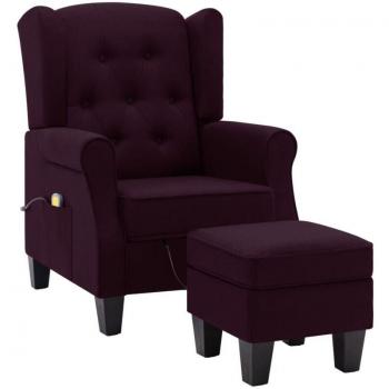 Fauteuil de relaxation violet VidaXL avec repose-pieds